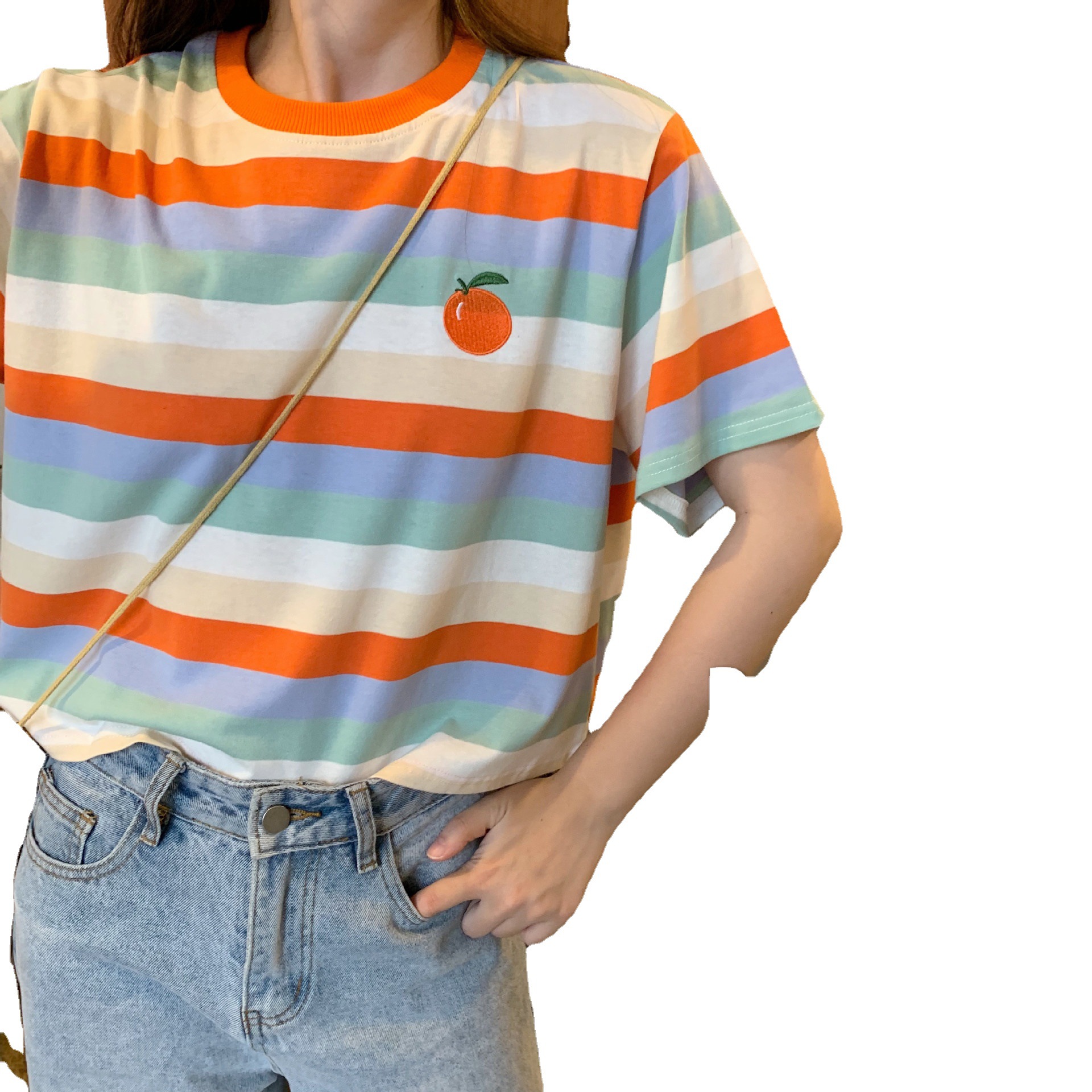 Rainbow short base body-friendly T-shirt