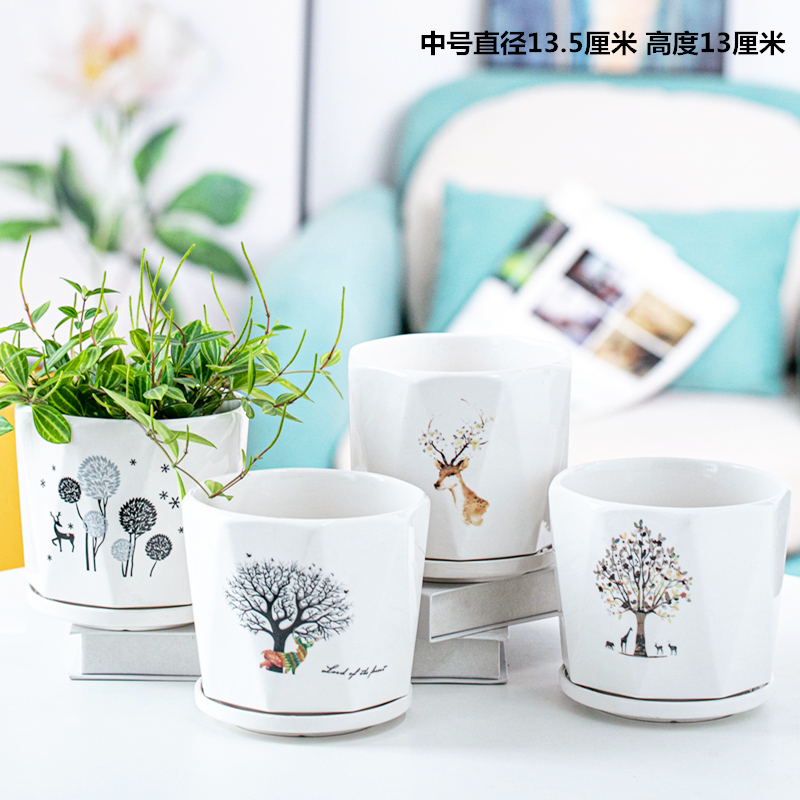 4개의 중간 크기 아름다운 Lu Qianzi-세라믹-대형