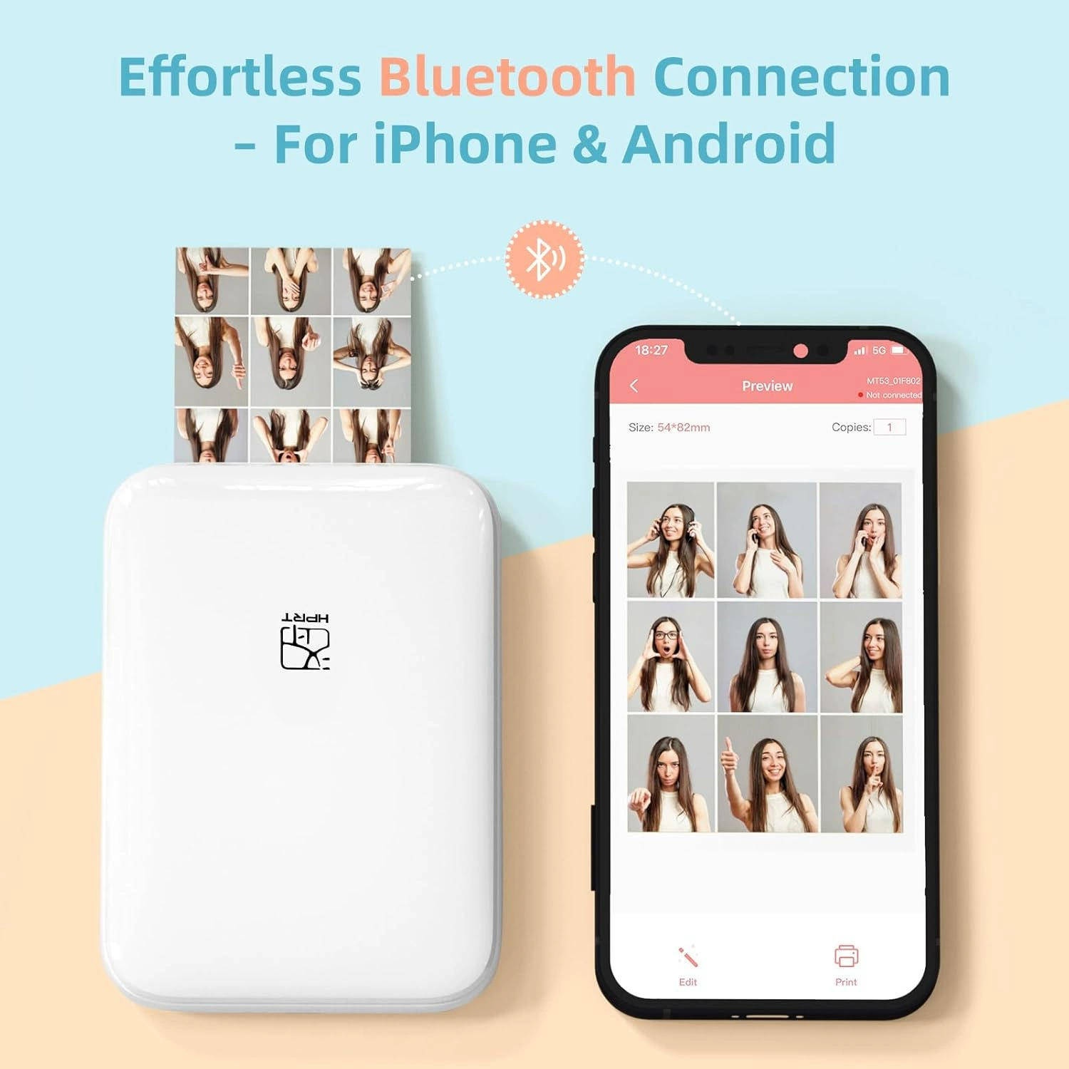 Портативный карманный фотопринтер HANIN/汉印, для импорта, x3, 3 дюйма, Bluetooth
