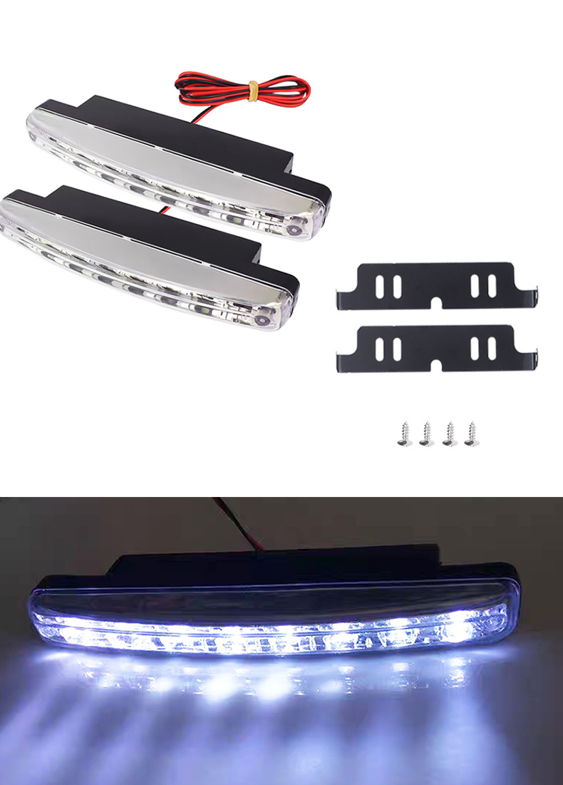 Universal Waterproof 8 Led Daytime Running Lights New Super Bright Daytime Running Lights Invisible Modified Car Exterior Lights Hot Model