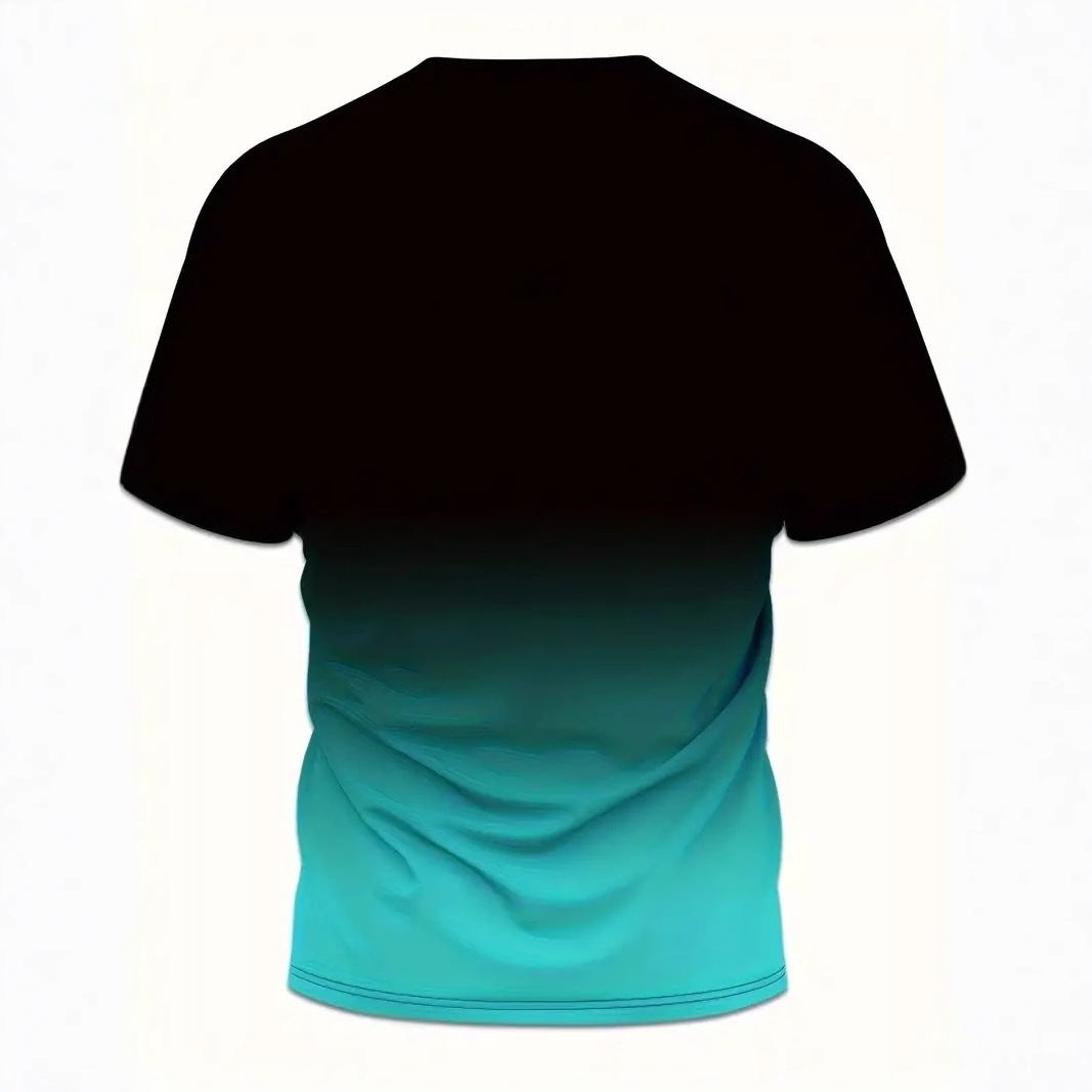 Fiesta de la cerveza color de fondo degradado impresión 3D hombre calle salvaje suelta transpirable manga corta cuello redondo camiseta en stock