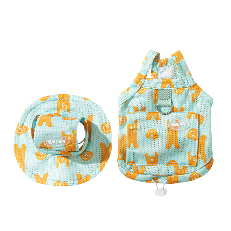 Perros pequeños y medianos Perros elásticos, ropa fresca, traje con capucha, enfriamiento al aire libre, chaleco fresco, ropa para perros