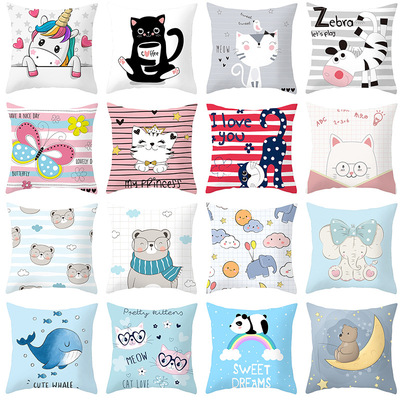 new pattern Cartoon animal Pillowcase Children&#39;s Room Open Houses decorate Pillow Cushion cover wholesale customized Pillows Pillow