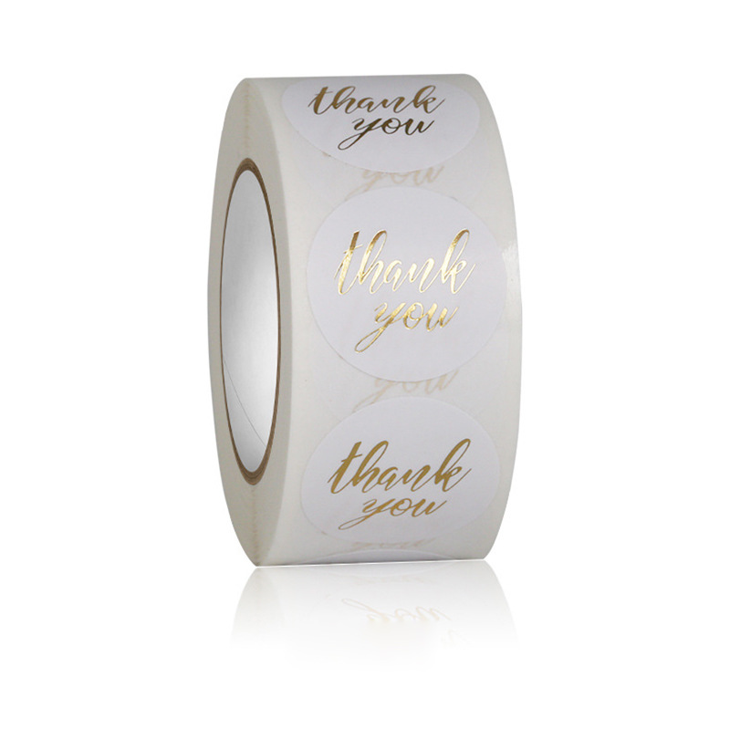 Fashion Simple White Bronzing Letter Thankyou Sticker