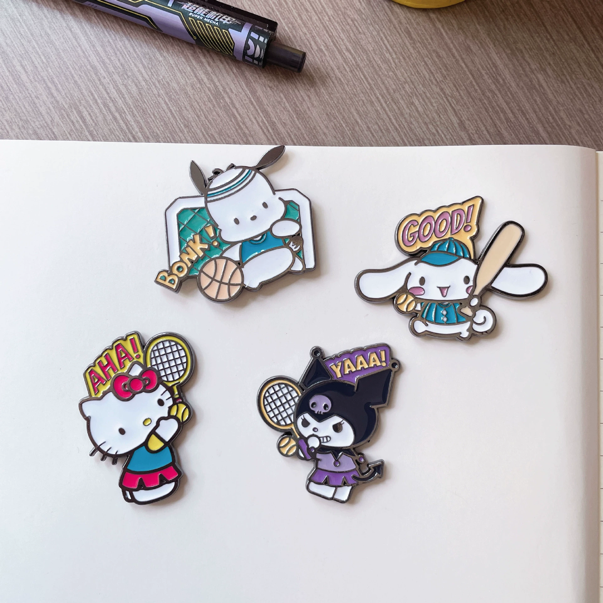 Sanrio, Hello Kitty, комиксы, мультяшная милая брошь, металлическая нашивка для школьников, аксессуар для сумки