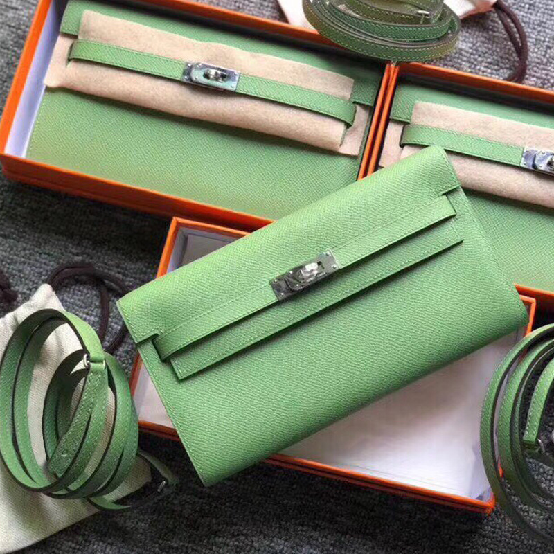 Handmade Wax Thread 2020 Kelly Wallet Second Generation Mini Leather Shoulder Crossbody Small Bag Women's Bag with Stitching