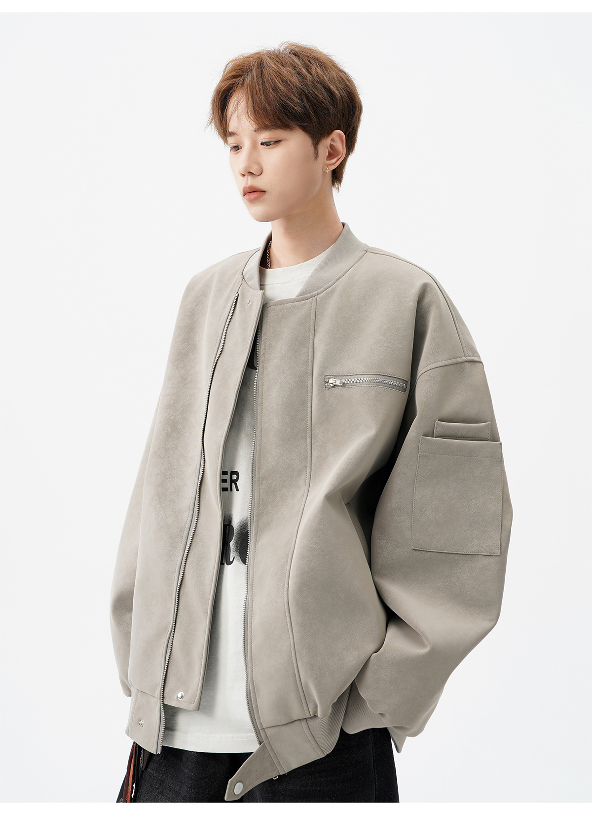 Baseball Jacket, Cool Tie Dye Leather Jacket, Design Sense, Short Workwear Jacket, Trendy_voghion.com