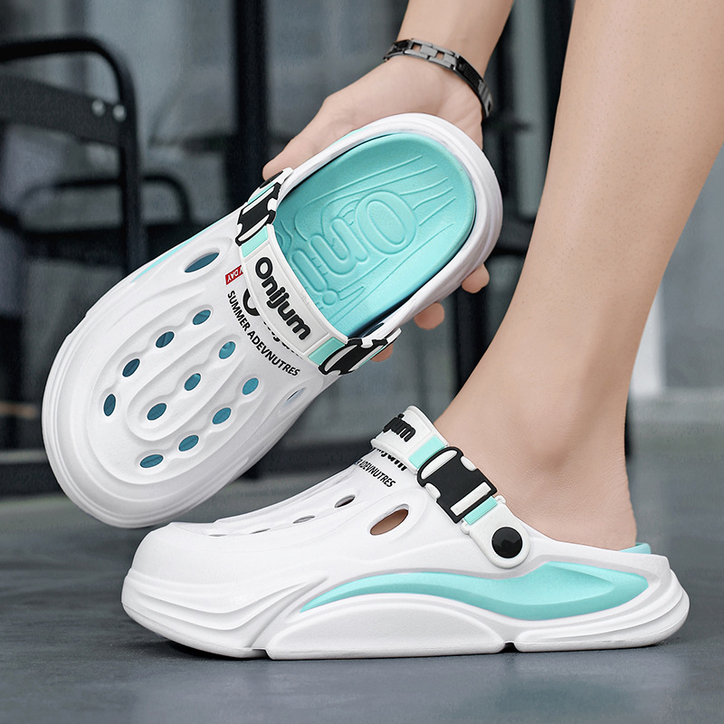 Zapatos con agujeros, moda para hombres, uso de verano, sentido de la mierda, zapatillas de pareja de doble uso, sandalias de playa deportivas y de ocio Baotou