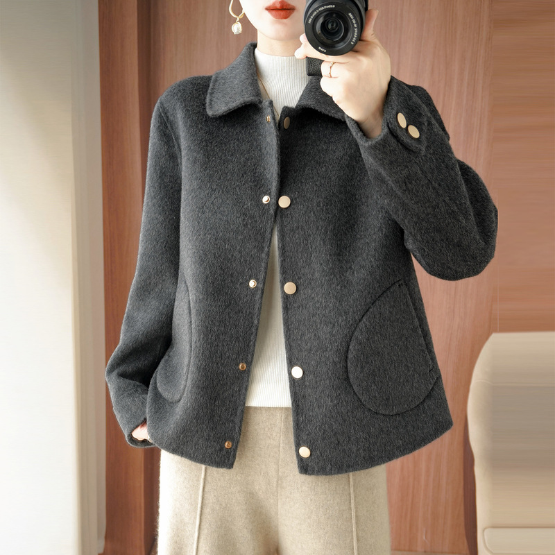 Elegant and versatile double-faced cashmere coat for women, short and slim fit, perfect for petite figures, new autumn/winter wool coat Elegant and versatile double-faced cashmere coat for women, short and slim fit, perfect for petite figures, new autumn/winter wool coat