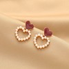 Fashionable silver needle, universal retro earrings from pearl with tassels, silver 925 sample, wholesale