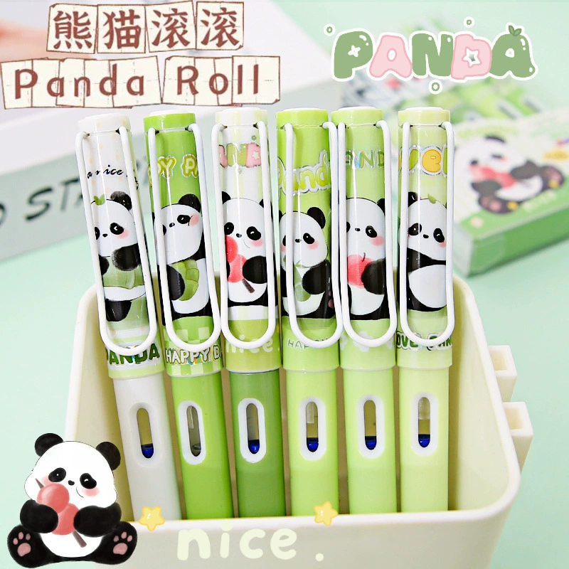 Новый 8859 Panda Box Pen Cartoon Cute Panda Gangbang Student Practice Special Replaceable Ink Bag Wholesale