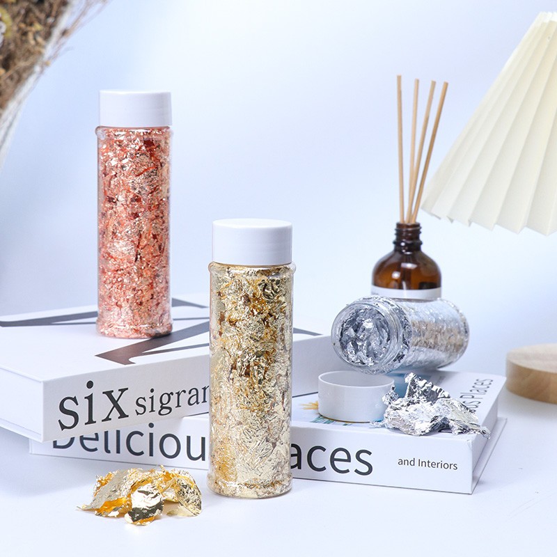 Meimuer Korean DIY Simple European Style Home Furnishing Scented Candles Jelly Wax Decoration Materials, 2g Pack of Gold Foil Paper