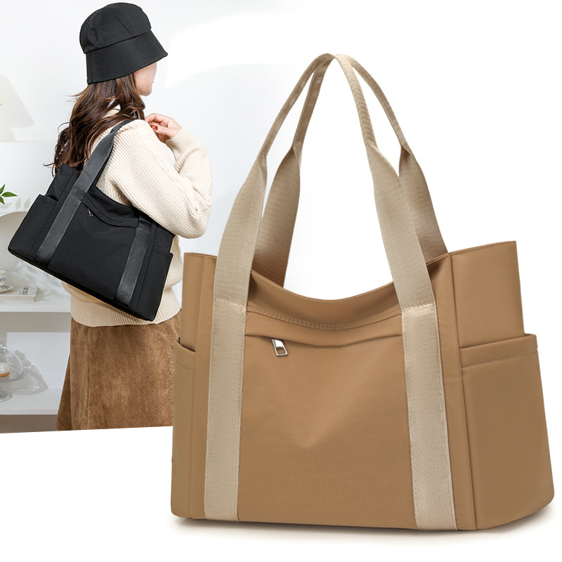 2026 New Cross-Border Foreign Trade Simple Large-Capacity Women's Shoulder Bag Waterproof Nylon Fabric Fashionable Versatile Tote Bag