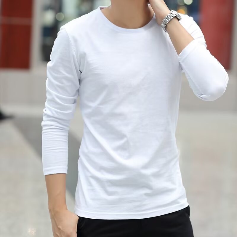 흰색 보통 얇은 롱 T