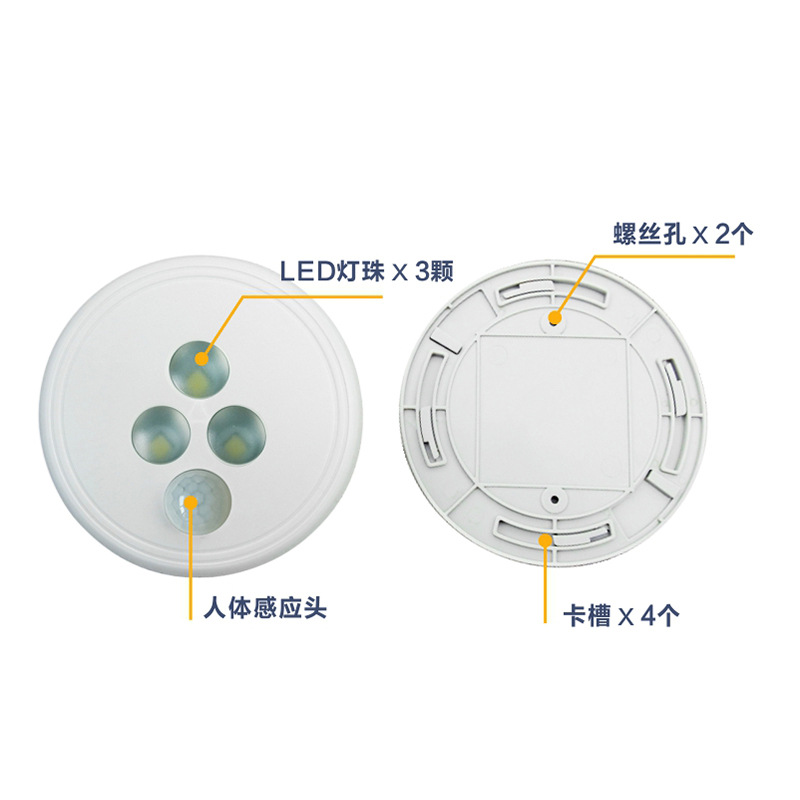 圓型吸頂燈 人體感應(yīng)燈 USB充電天花燈 可調(diào)節(jié)延時(shí)酒店防眩暈射燈
