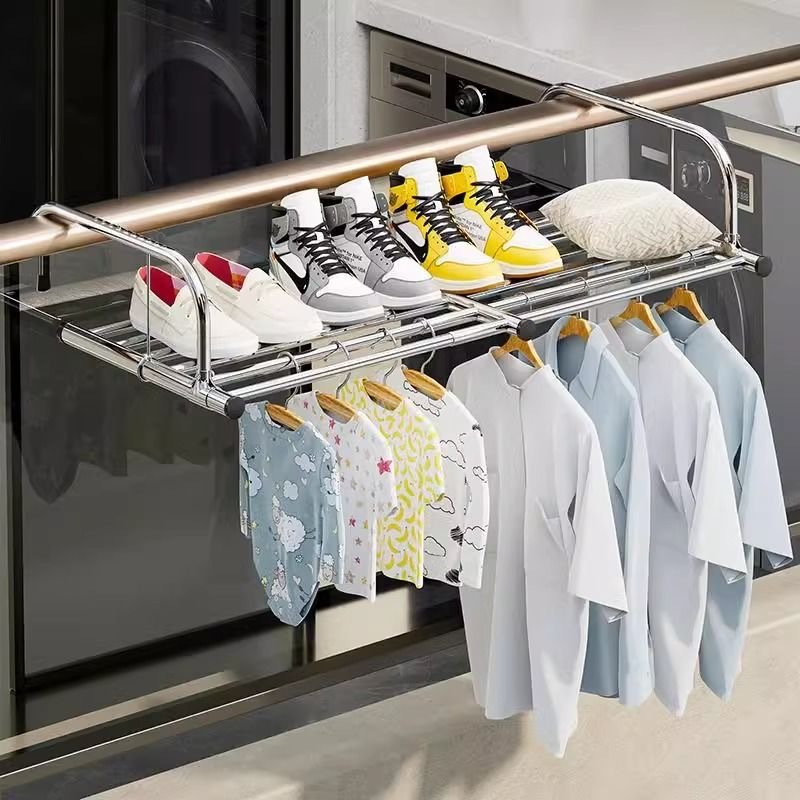 [a generation of hair] balcony clothes drying artifact window drying rack anti-theft net window shoe rack window sill drying rack