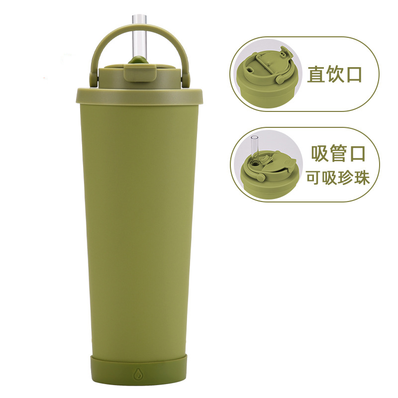 2024 nuevo 830ml gran capacidad ventosa conveniente manejar una taza doble taza grande agujero paja taza de agua