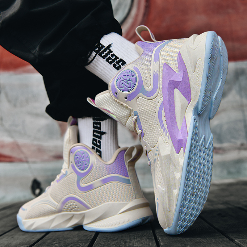 Leder High Top Basketballschuhe Herren Gummisohlen Zementboden Sneakers Jugendschuhe Studenten Sneakers Herren_voghion.com