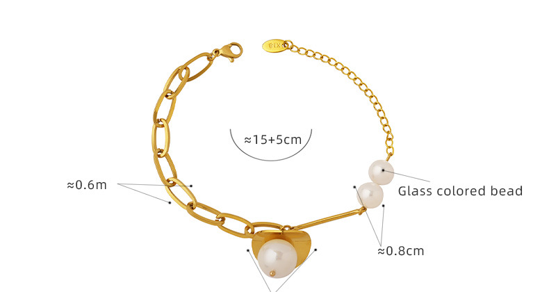 Elegant Geometric Titanium Steel Plating Artificial Pearls Bracelets