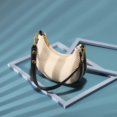 Summer New Model Grass Moon Bag  Korean Style Versatile Single Shoulder Underarm Bag for Women, Unique Crossbody Bag, Drop Ship One Piece