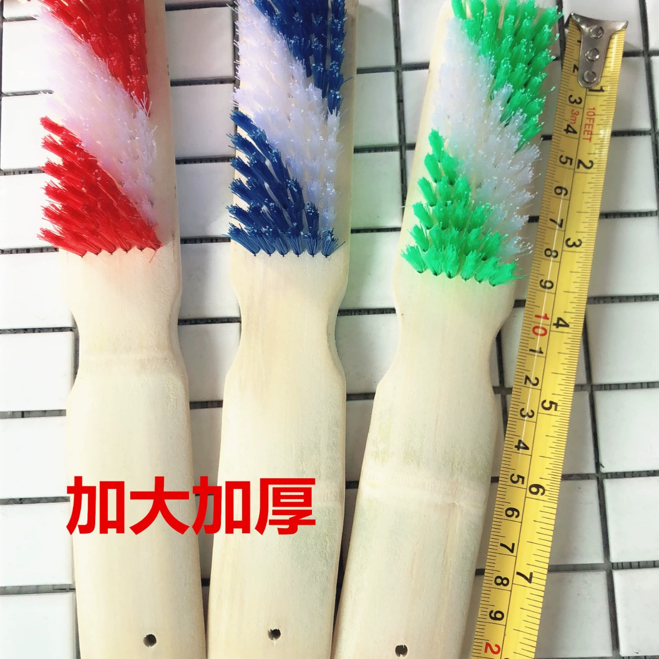 Увеличьте утолщение и длинную бамбуковую щетку для обуви цветной щетиной для обуви