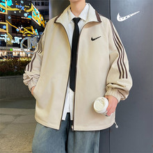 2025新款双面穿外套女新款春秋立领宽松简约中性情侣款休闲夹克男