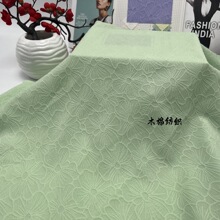现货 涤纶四面弹提花布料 130g汉服立体泡泡新中式国风连衣裙面料