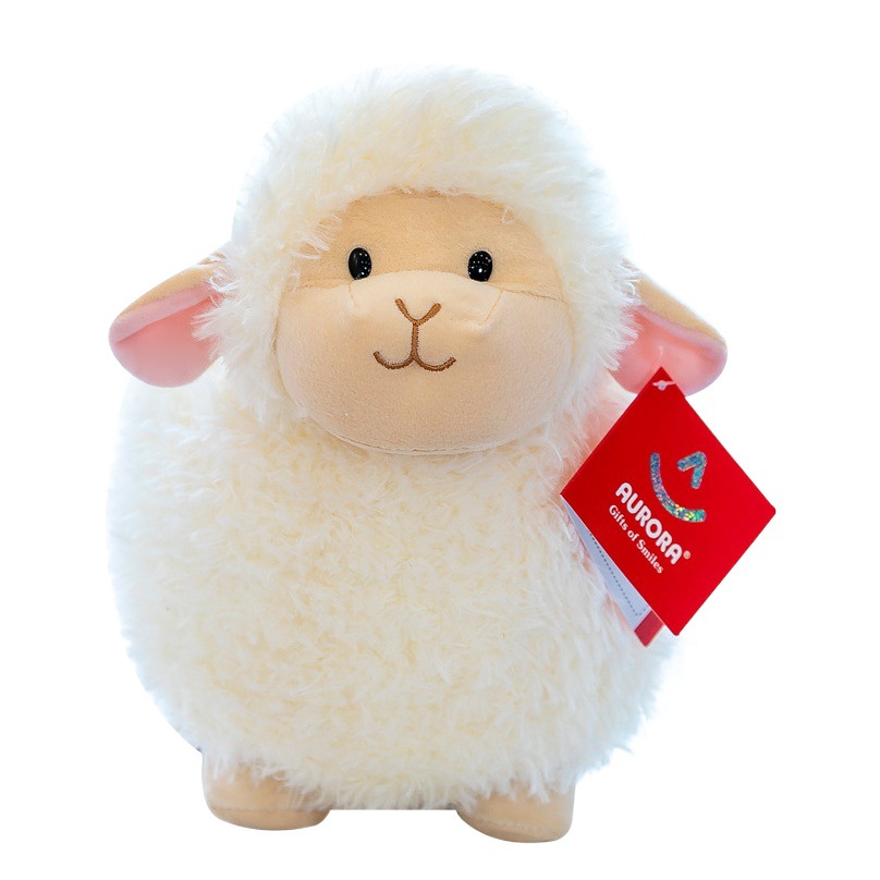 AURORA Muñeca de cordero Juguete de peluche Linda almohada de oveja Muñeca de trapo para niños Muñeca de bola de oveja Regalo de cumpleaños
