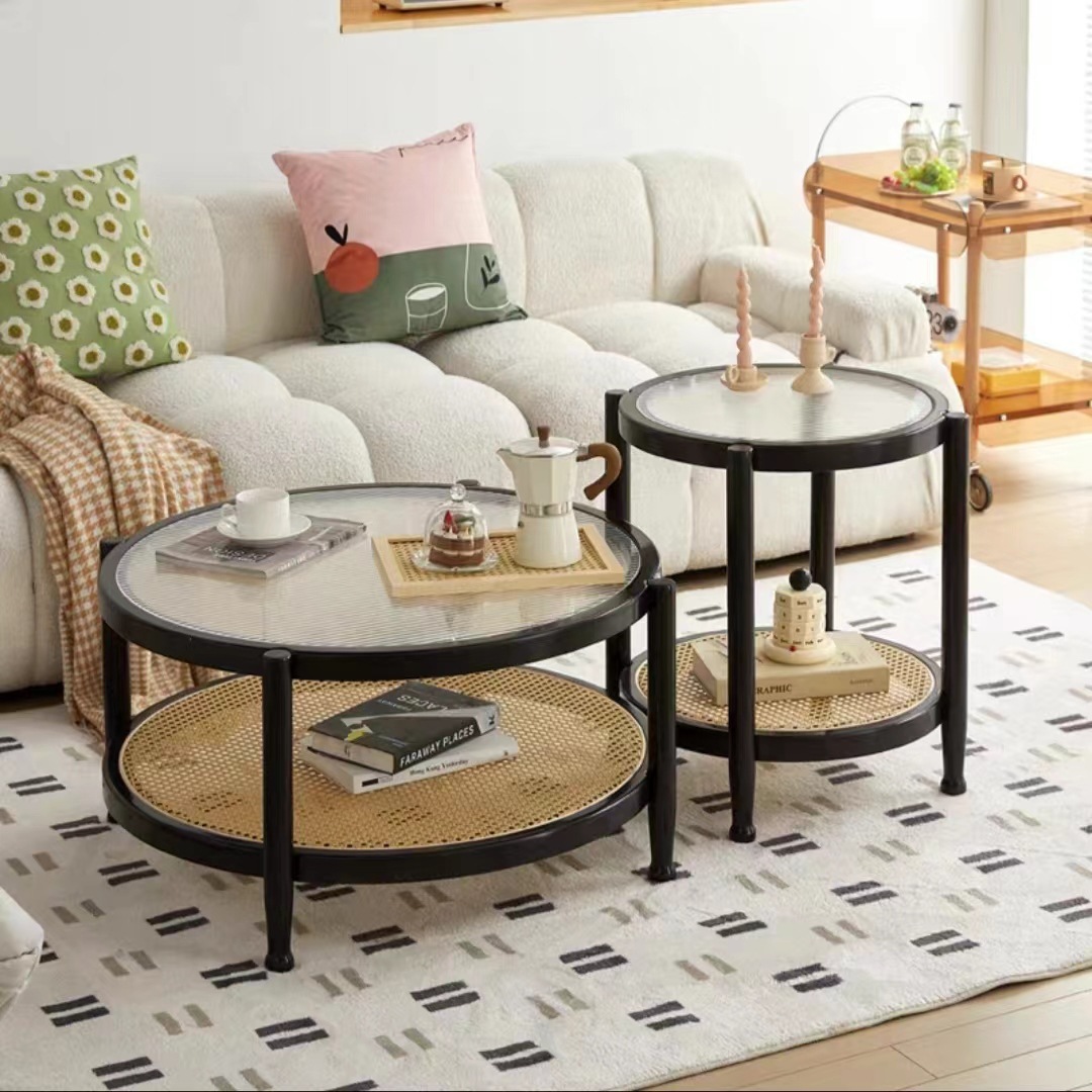 크고 작은 원형 테이블 조합(검은색)