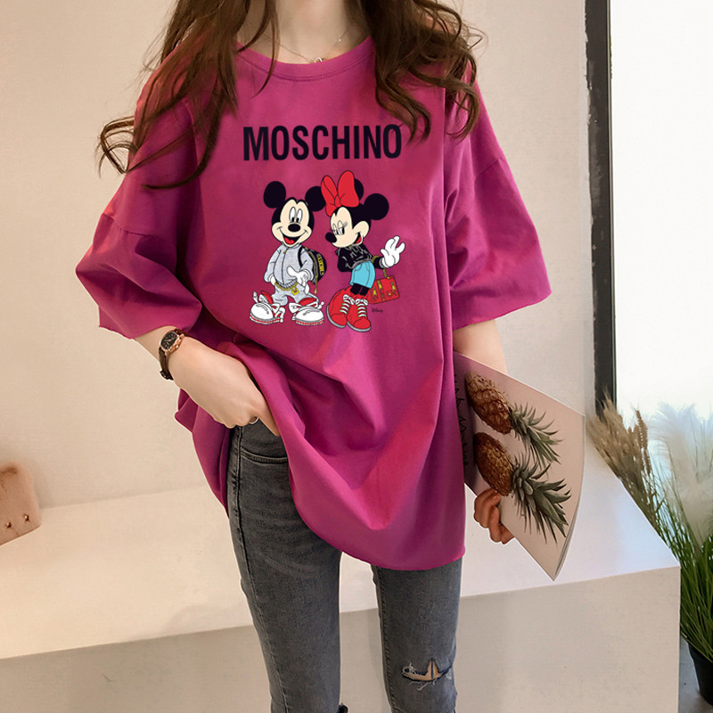 2026 New Summer Multi-Color T-Shirt Women's Short-Sleeved Loose Women's T-Shirt Women's Mid-Length Korean Style Mickey Student Women's Clothing 2026 New Summer Multi-Color T-Shirt Women's Short-Sleeved Loose Women's T-Shirt Women's Mid-Length Korean Style Mickey Student Women's Clothing