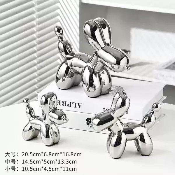 Ins light luxury high-end balloon dog silver gray