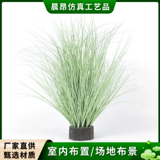 露营风仿真植物芦苇蒲草草盆栽草橱窗造景门店装饰品草垛绿植景观