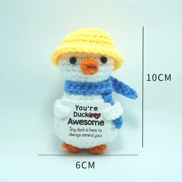 Yellow hat scarf white duck Y card