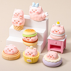 食品おもちゃ豚立体漫画デスクトップ発光装飾品 diy ジュエリー樹脂アクセサリーアクセサリー