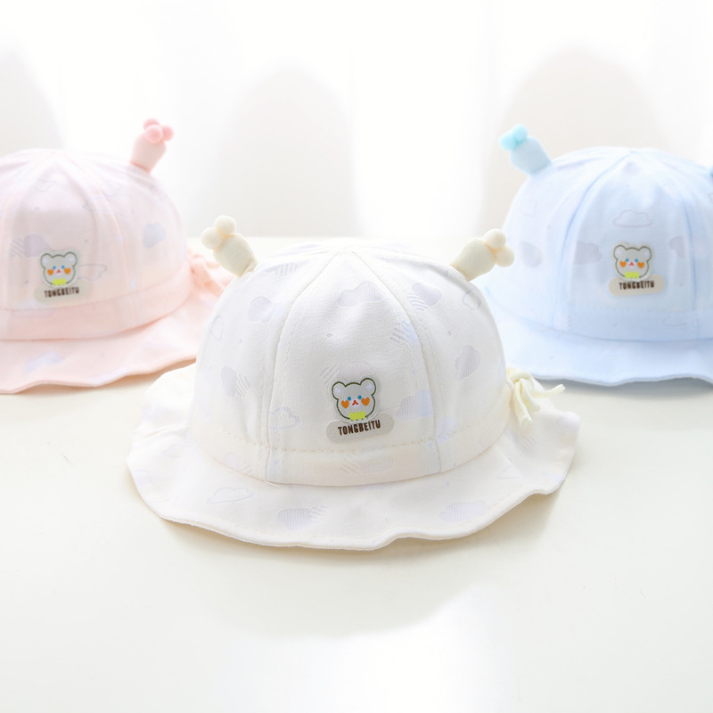 Sombreros para bebés primavera y otoño delgados lindos bebés sombreros solares para hombres y mujeres sombreros pescadores recién nacidos sombreros de verano