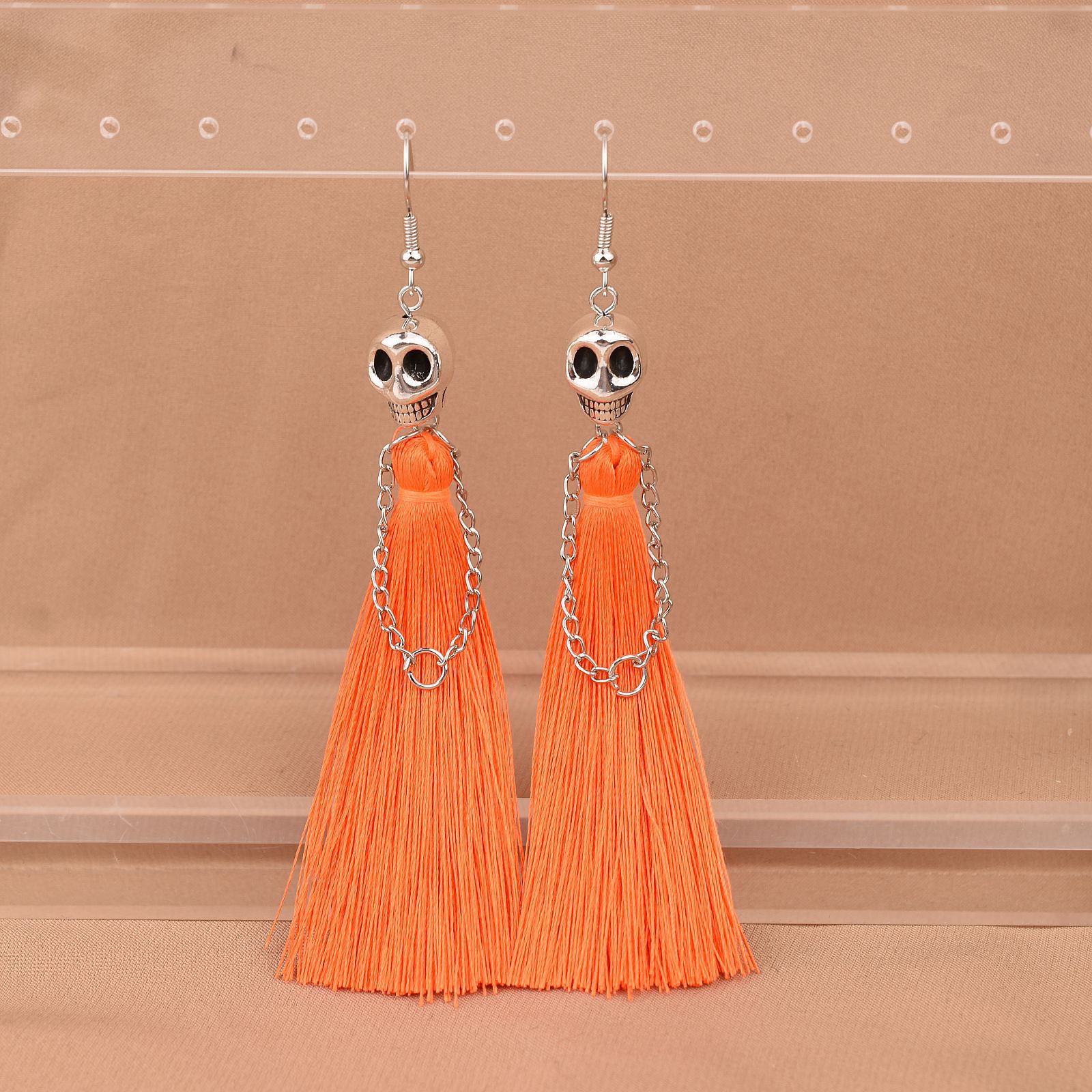 25g Weight Iron Ear Needle Material Drop Earrings Classification 1 Pair Quantity Holiday, Festival Occasion Zinc alloy Material Halloween Festival Solid Color Pattern Women's Gender Plating Design Punk Style 1 Pair Halloween Punk Solid Color Plating Zinc Alloy Drop Earrings 无