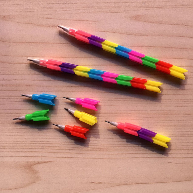 Cara sonriente calabaza de azúcar lápiz de múltiples cabezas bala lápiz de puesta de huevos lápiz estudiante sin afilar lápiz de ocho secciones bloques de construcción pluma educativa