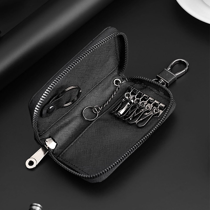 Nuevo paquete de llaves de automóvil con cremallera de gran capacidad para hombres, bolsas de tarjetas de cintura para mujeres, llaveras de moda multifuncionales para parejas