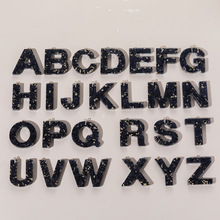 26个英文字母diy配件黑石头金箔欧美流行女士包包挂件树脂钥匙扣