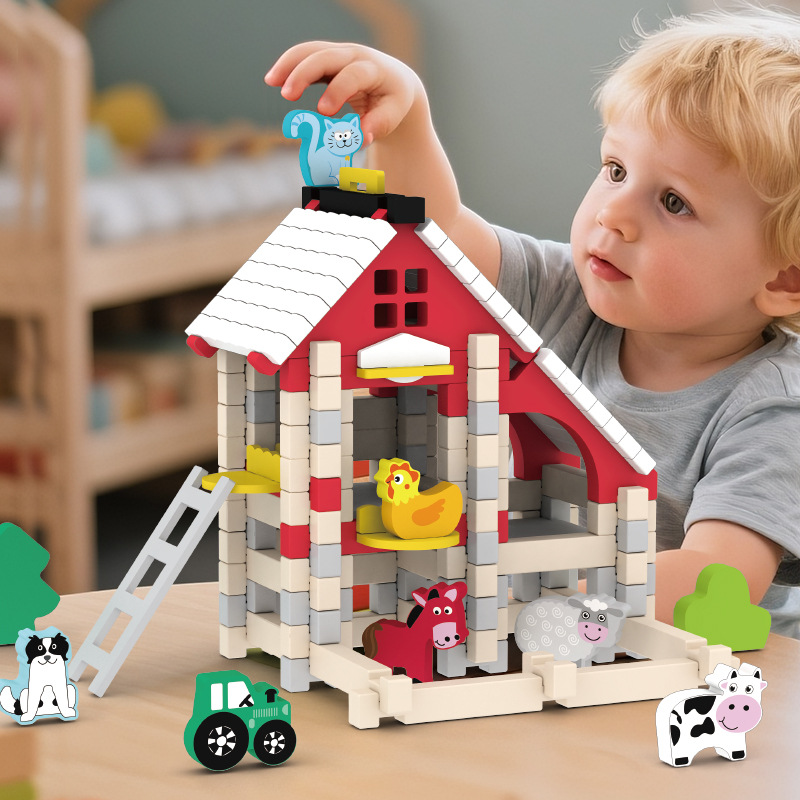 Bloques de construcción de espiga y espiga de Luban para niños, educación temprana, inteligencia, construcción práctica, casa de arquitecto, cabaña, juguetes de bricolaje para padres e hijos image 20