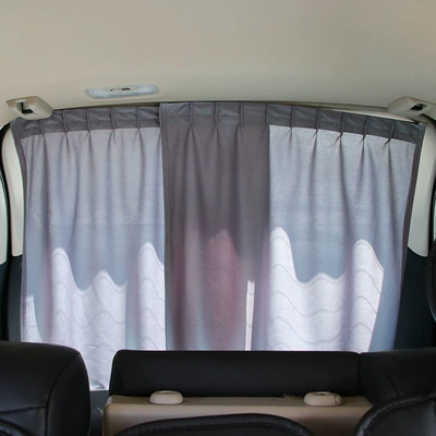 Car curtains paste type aluminum alloy - gray-flat-cloth-rear