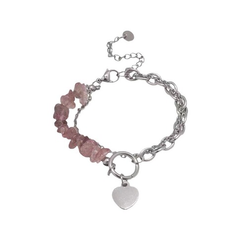 New irregular bracelet blue pink stone love string splicing personality temperament niche creative trendy jewelry