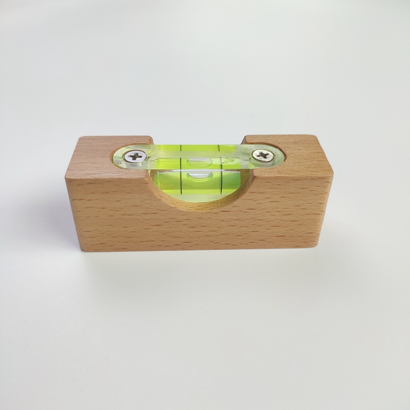 迷你木制水平尺 便携式水平仪 平衡尺木质 家用装修调平测量工具