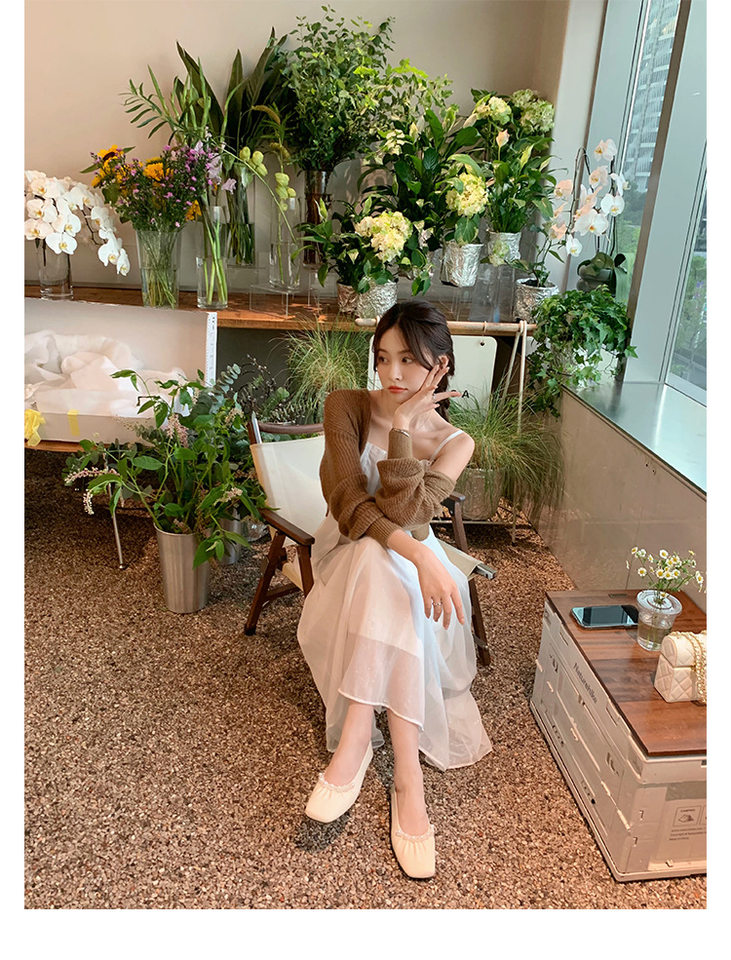 Giày búp bê nữ mũi vuông gót thấp đế mềm phối ngọc trai, kiểu Mary Jane thanh lịch — Màu nâu, Màu trắng, Màu đen chi tiết 48