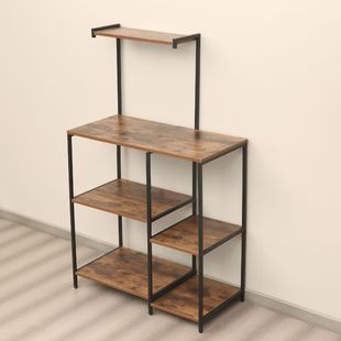 Solid Wood Storage Rack Multi-layer Storage Rack Living Room Floor Bookshelf Iron Display Rack Log Rack Storage