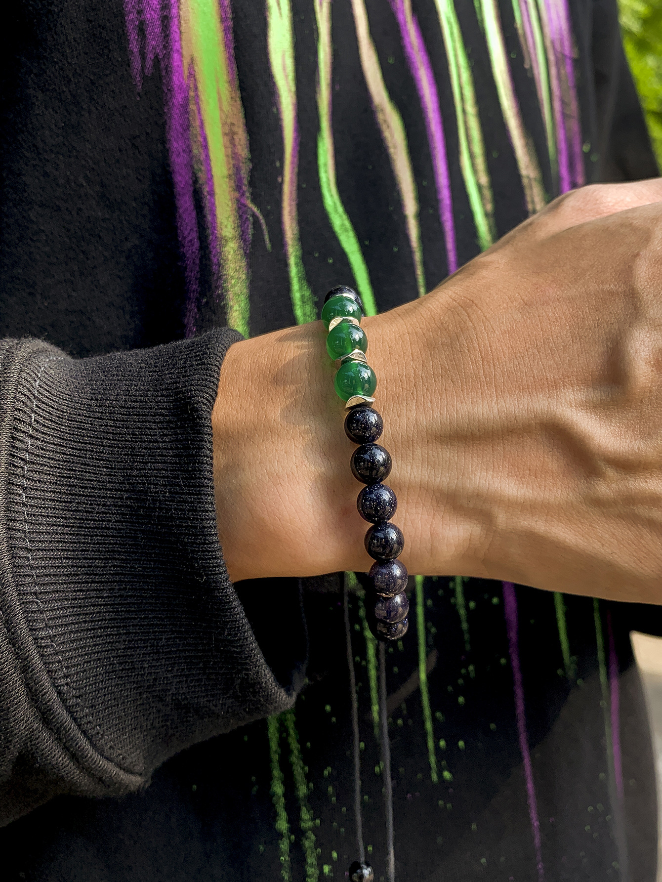 1 Piece Simple Style Multicolor Plastic Agate Braid Menu0027S Bracelets