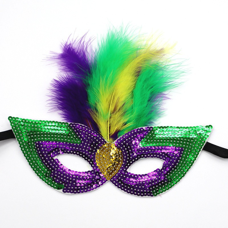 Carnaval europeo y americano Mardi Gras máscaras doradas morada-verde - sequela máscaras de fiesta bar transfronterizas