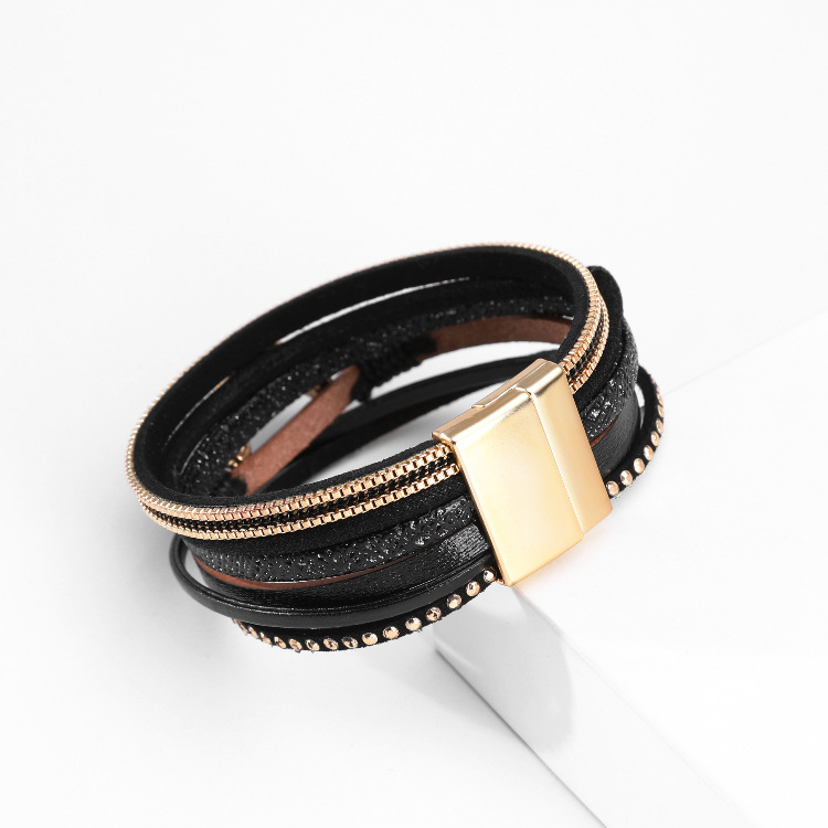 Bohemian Creative Woven Leather Moon Bracelet display picture 3