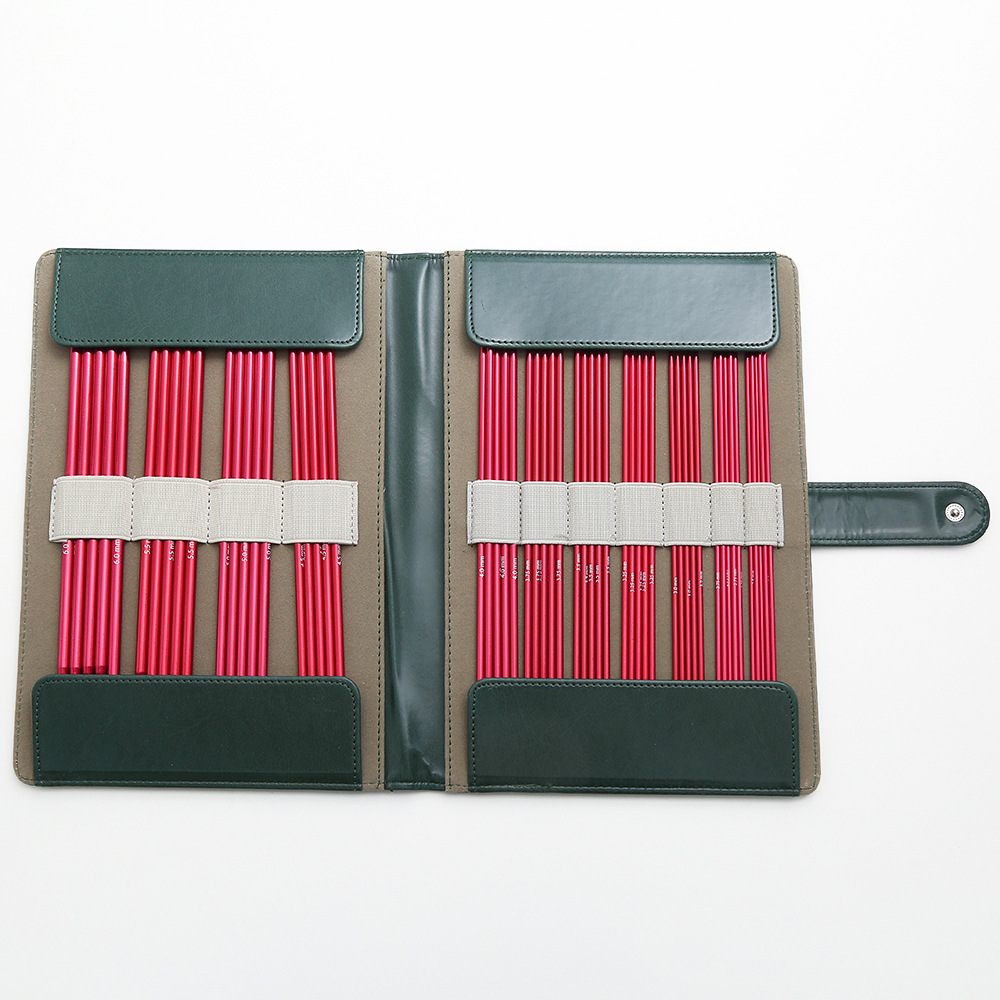 El conjunto de aguja de anillo desmontable cambia la cuerda colorida varilla de tejido aguja alargada pu herramienta de tejido carbonizada aguja de bambú anillo