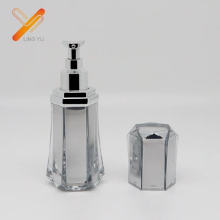 定制30ml亚克力真空瓶 50ml钻石切面束腰水乳瓶 化妆品精华分装瓶